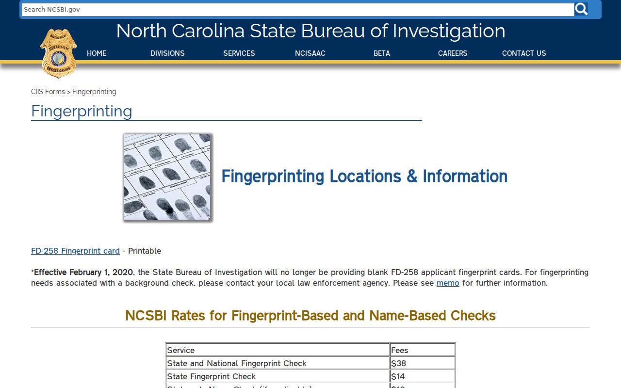 Cumberland County criminal background check fingerprinting guidance