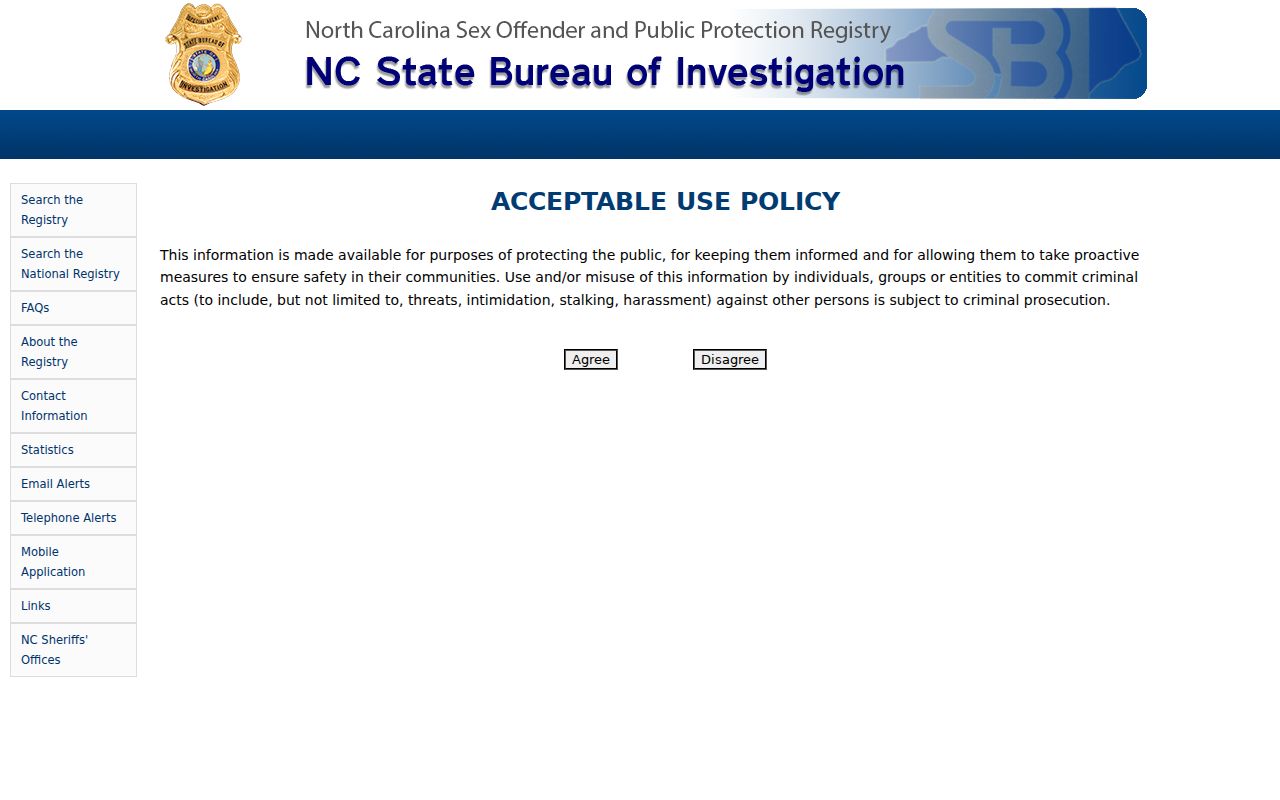 Cumberland County sex offender search on the North Carolina registry
